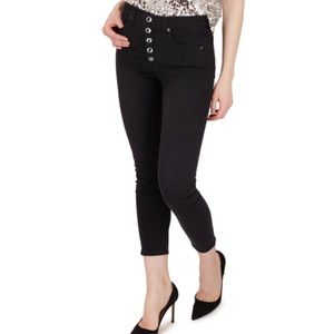 Veronica Beard Debbie 10” Skinny Rhinestone Button Fly Jeans SZ 25 EUC